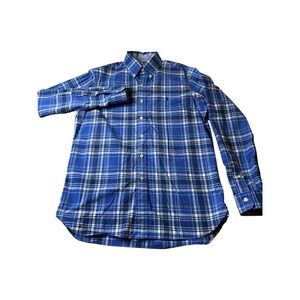Ralph Lauren Mens Blue Plaid Cotton Stretch Button Down Shirt Small S Pony